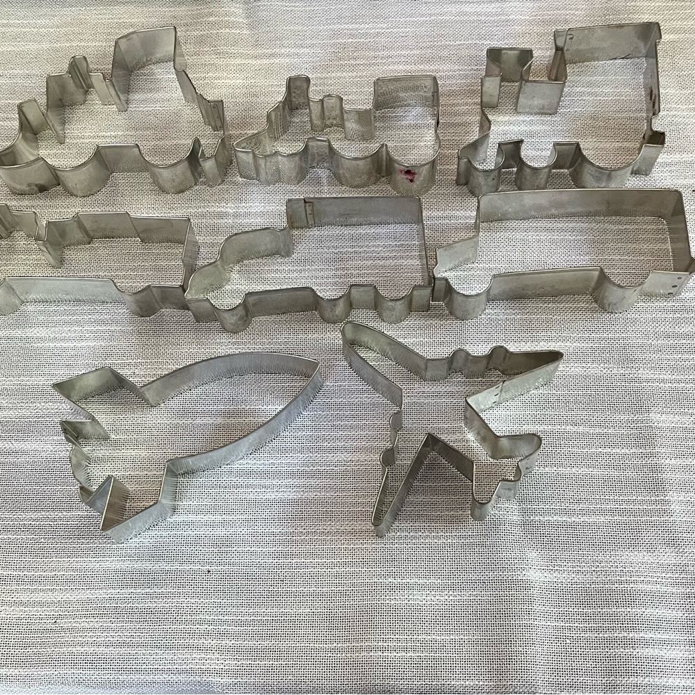 Trains, Trucks, Plane & Rocket Cookie Cutters with Sugar Cookie Recipe